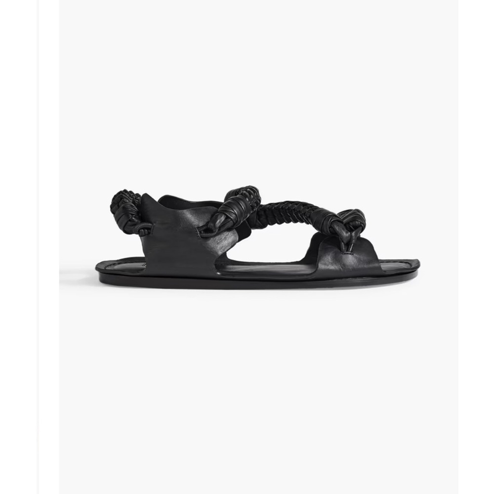 Jil Sander Braided Leather Black Sandals 38 in great condition